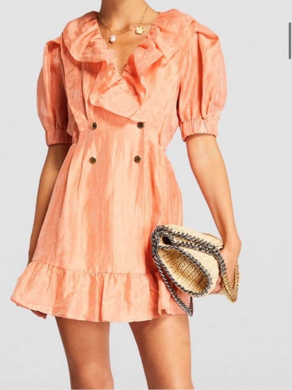 Sandro Milo Frill Linen Blend Mini Dress